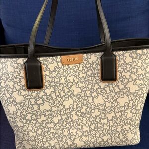 Tous KAOS Black and Beige Tote Bag